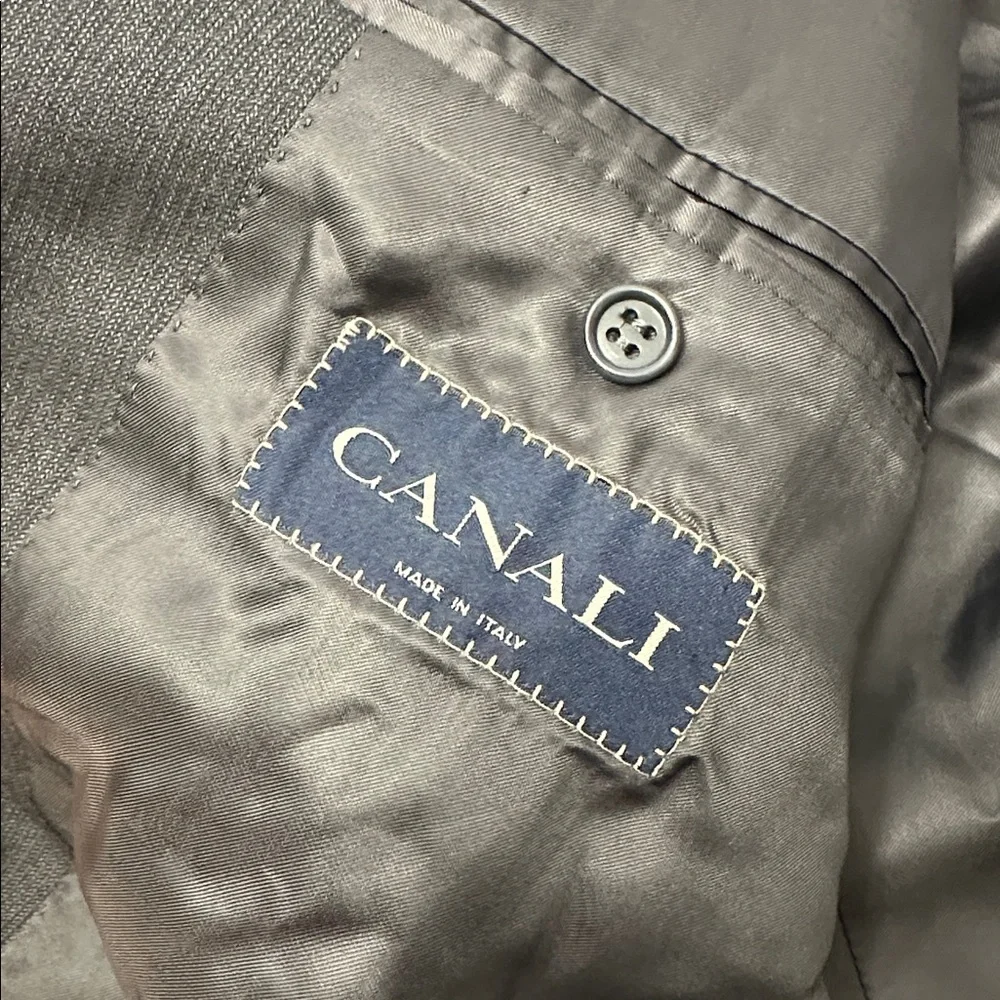 Canali Pure Wool Gray Suit Blazer Jacket Mens Size 56R US 46R‎ Work Business